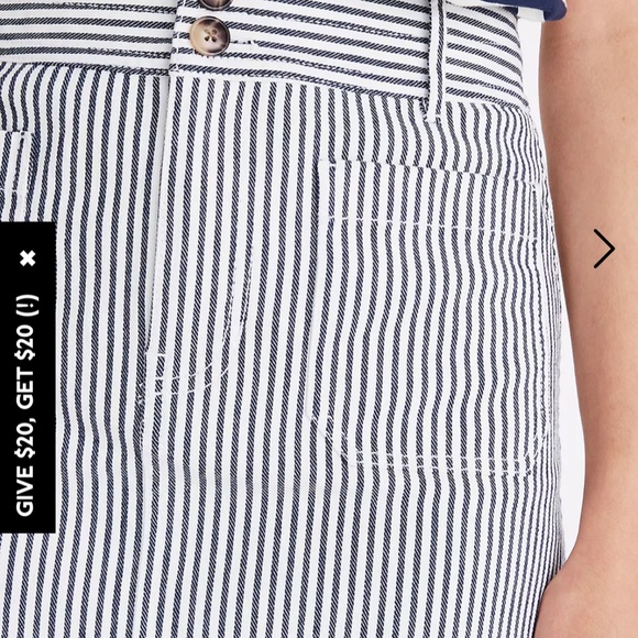 Madewell Stretch A-Line Mini Skirt in Navy Stripe size 6 - Picture 9 of 12